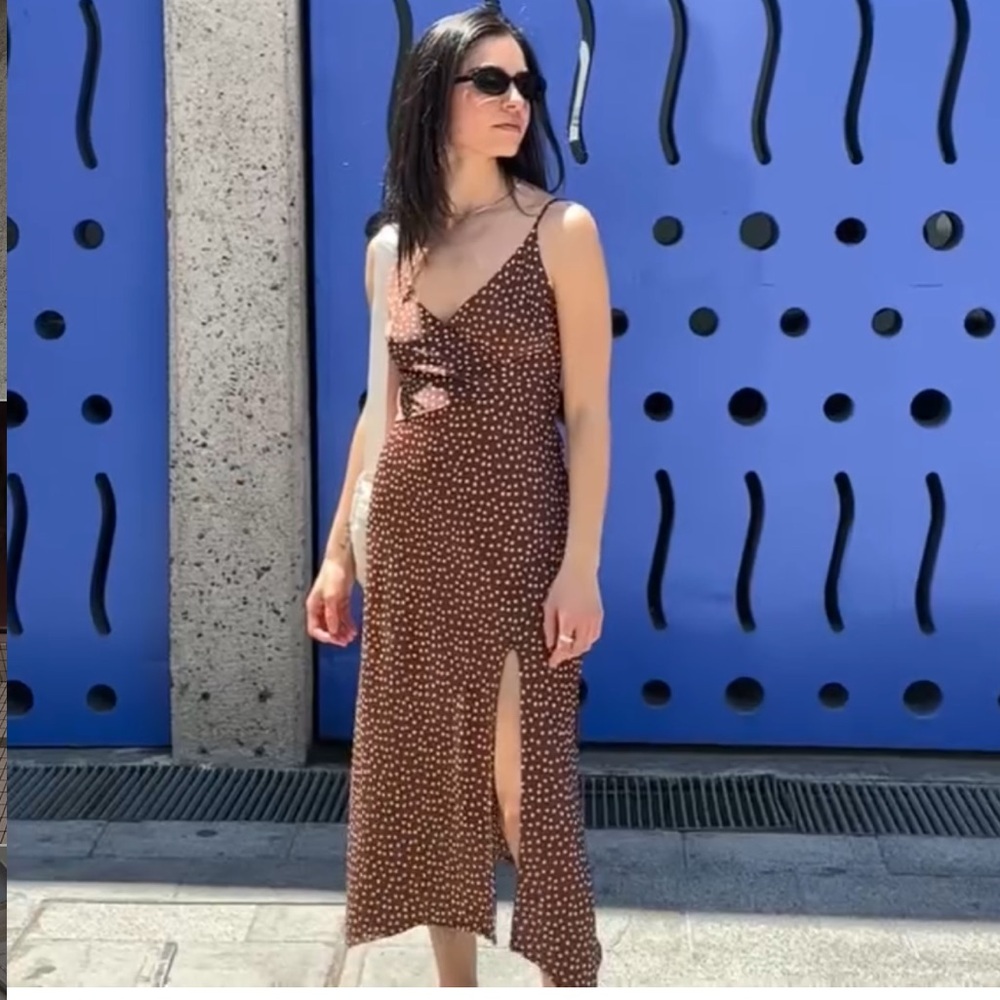 Urban outfitters Brown Polka Dot midi Dress